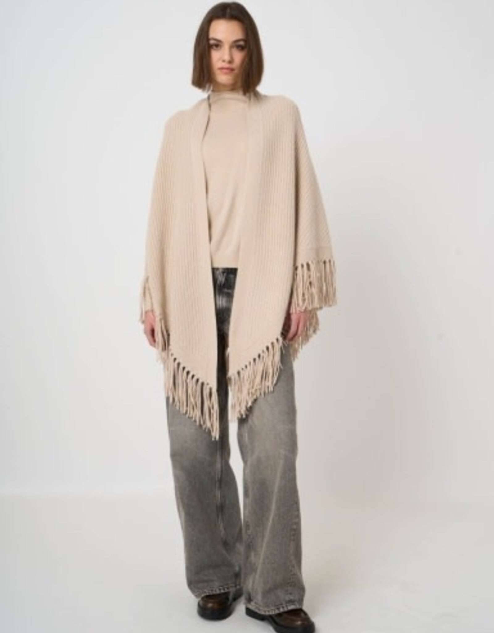 REPEAT CASHMERE Large Fringe SCARF