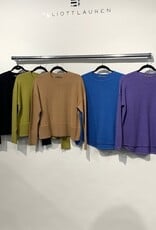 Elliott Lauren Cotton/Cash Waffle Crewnec 52971