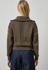 Lilla P Contrast Collar Zip Cardi PA3502