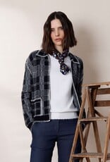 MINNIE ROSE Plaid Collar Cardi 9925