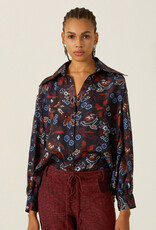 Alix of Bohemia Emery Indigo Kilim Silk Shirt