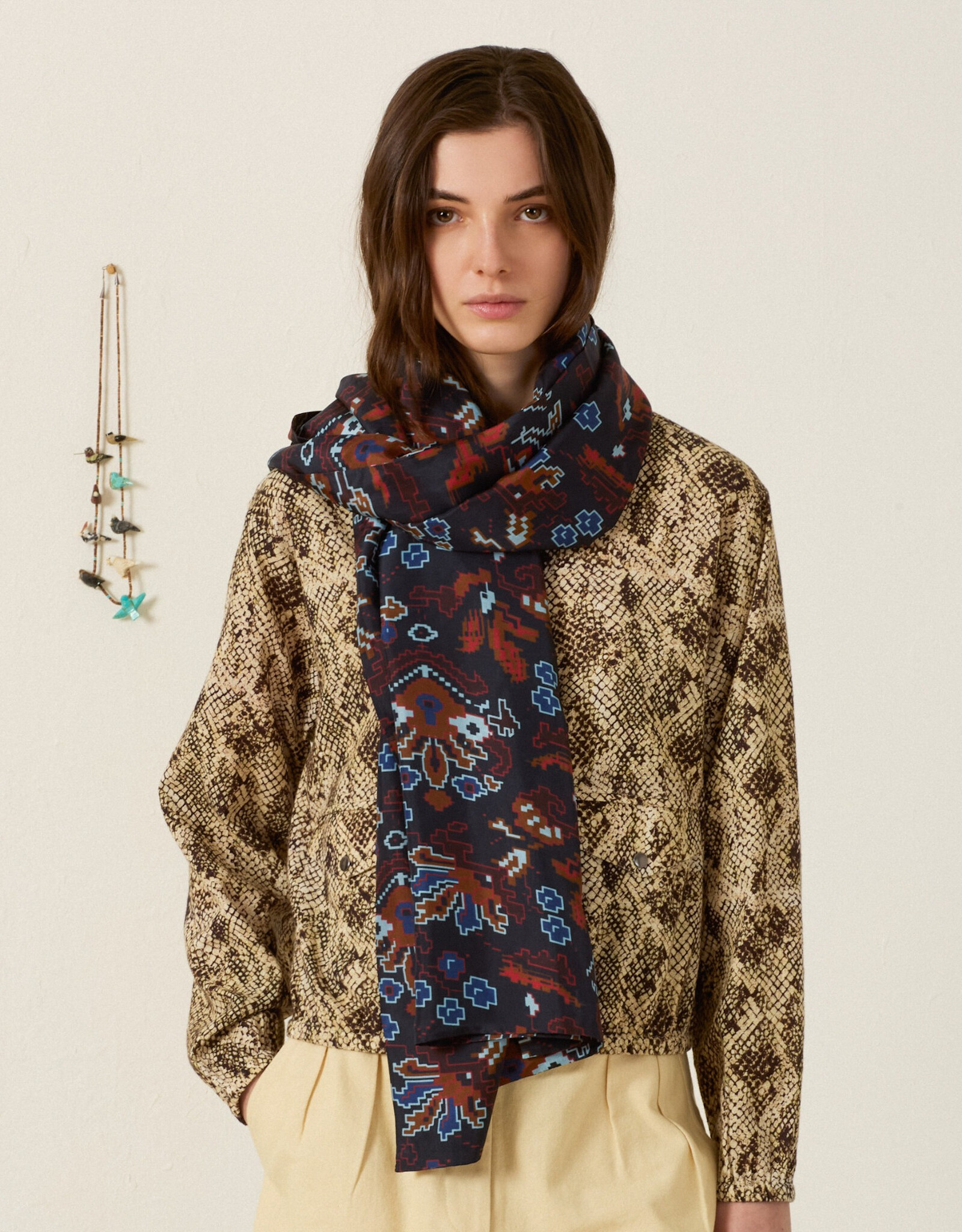 Alix of Bohemia Pietra Indigo Kilim Silk Scarf