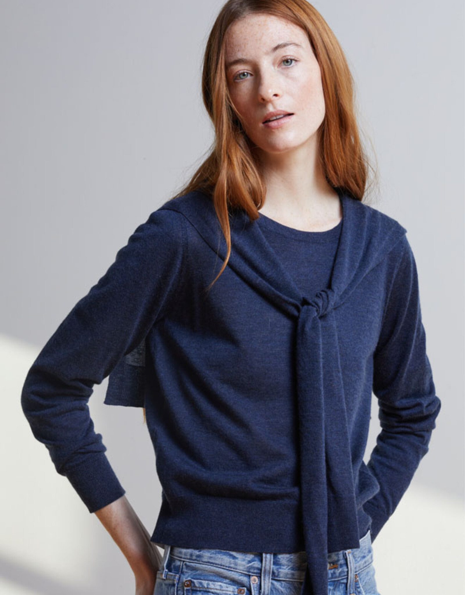 Autumn Cashmere Crew W/Tie Slvs
