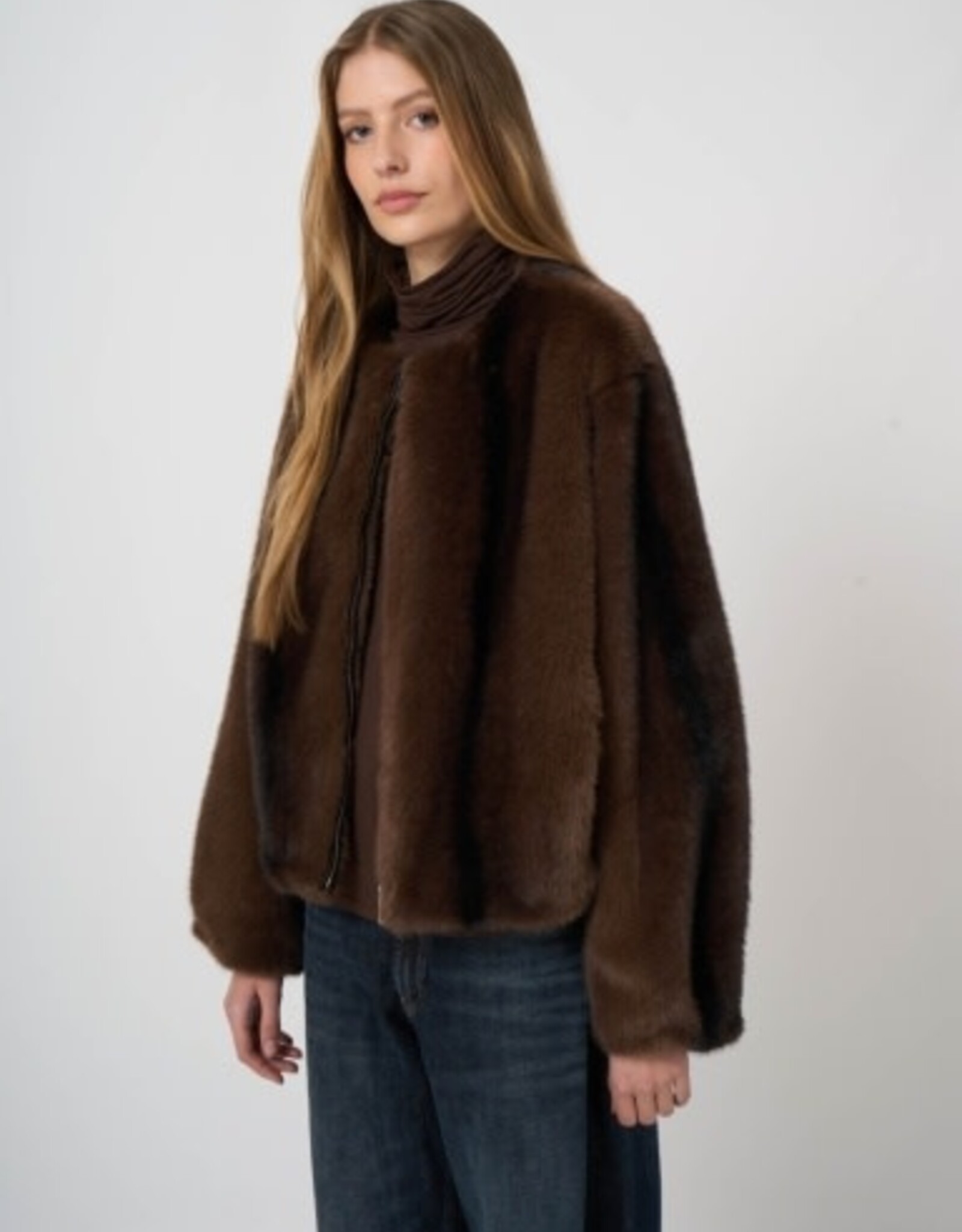 REPEAT CASHMERE Faux Fur Reverse Jacket