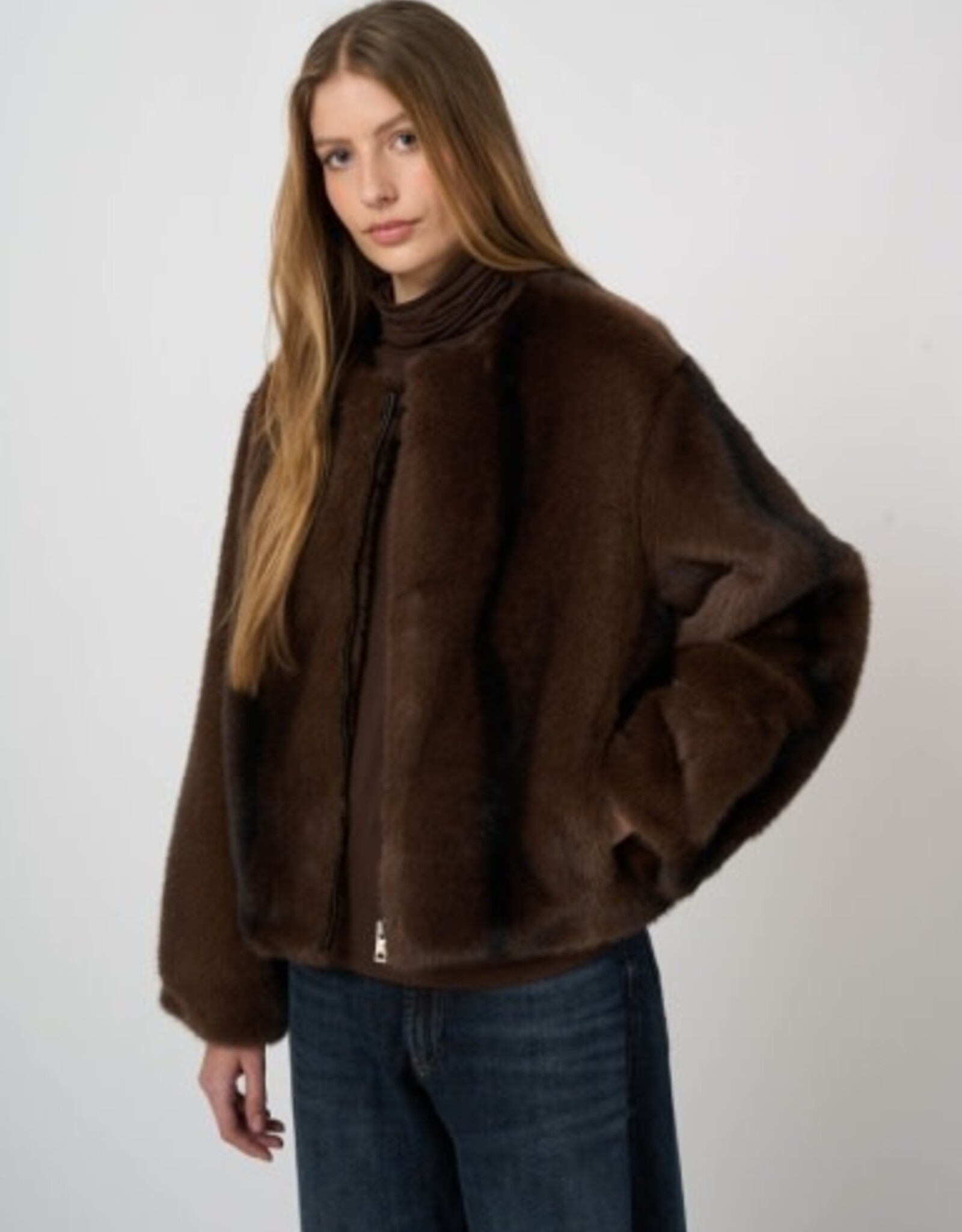 REPEAT CASHMERE Faux Fur Reverse Jacket