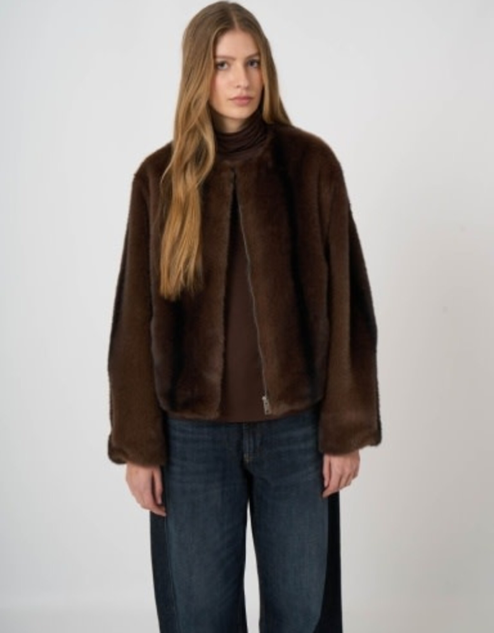 REPEAT CASHMERE Faux Fur Reverse Jacket