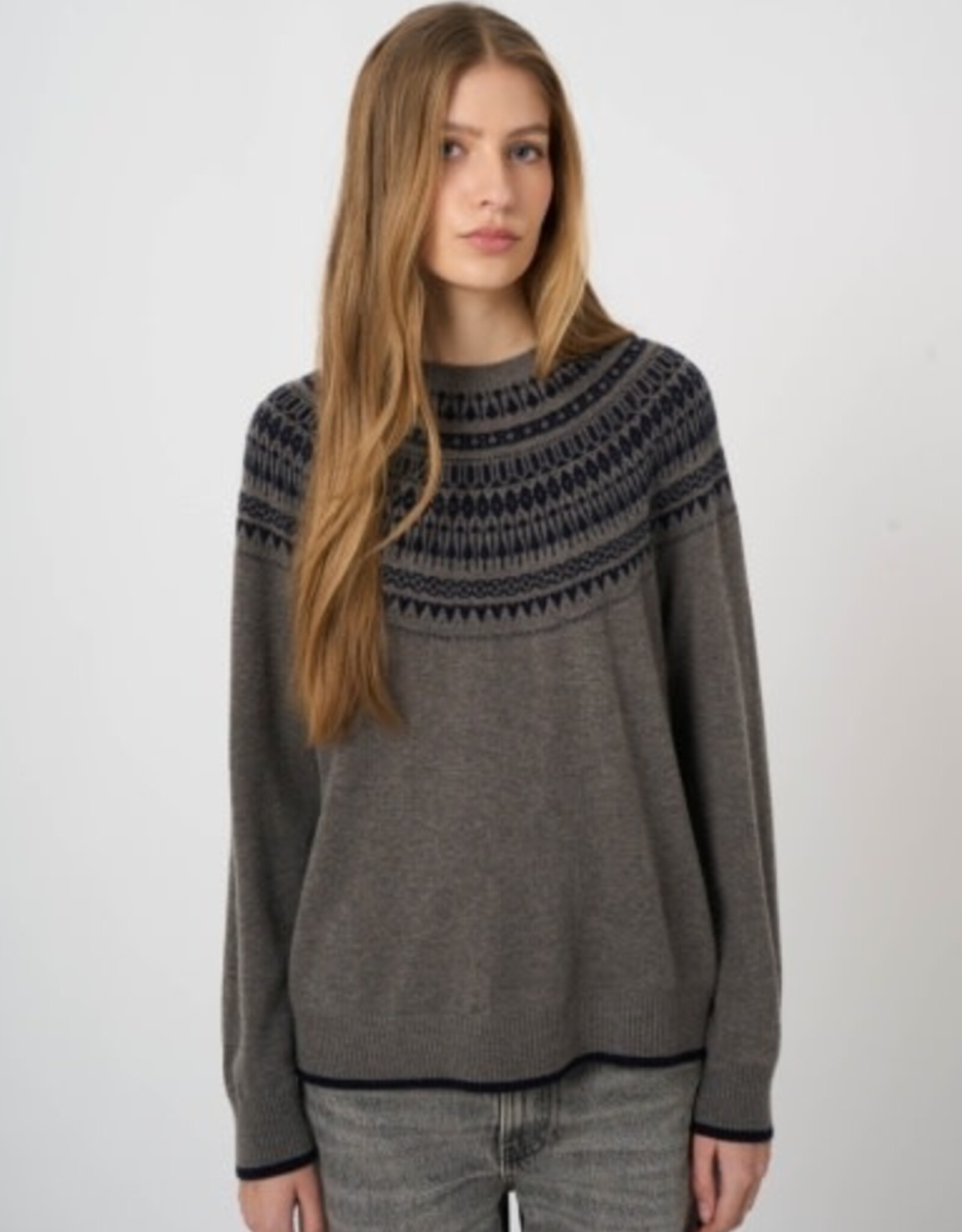 REPEAT CASHMERE Fair Isle Pullover