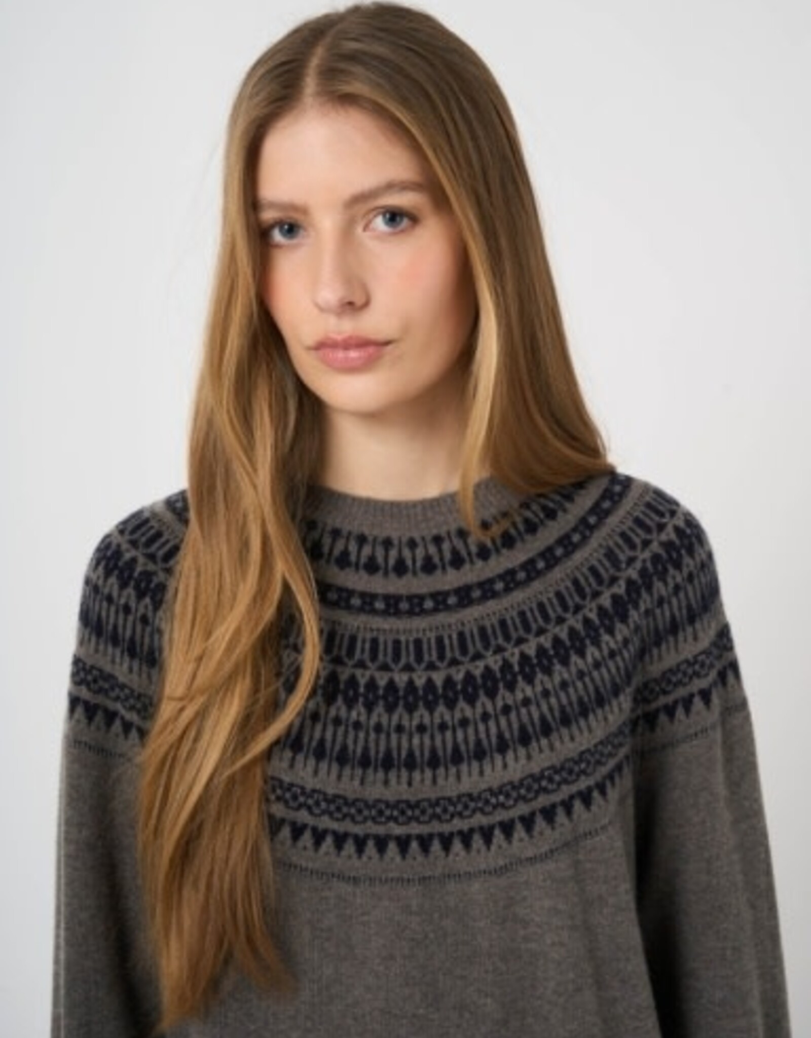 REPEAT CASHMERE Fair Isle Pullover