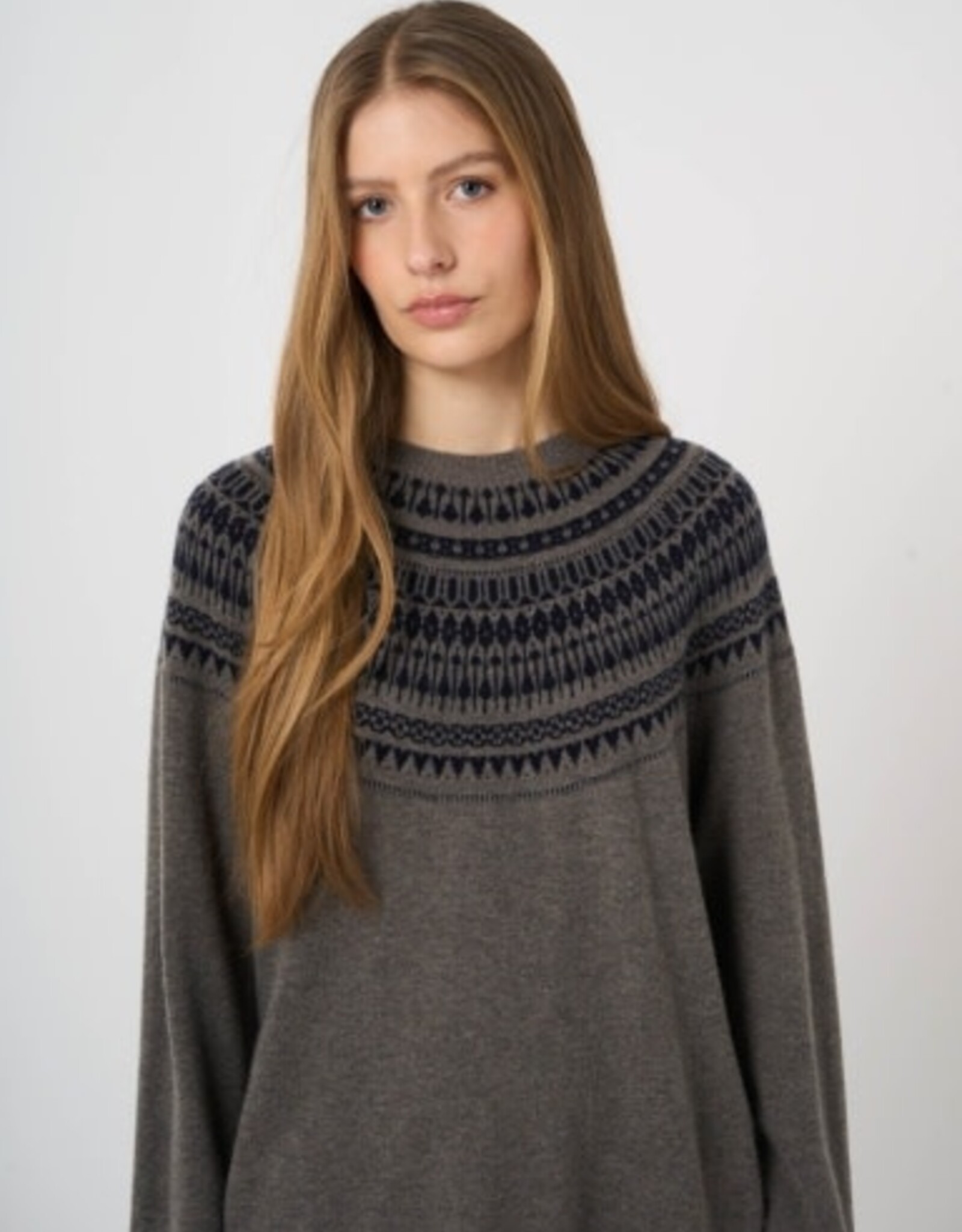 REPEAT CASHMERE Fair Isle Pullover