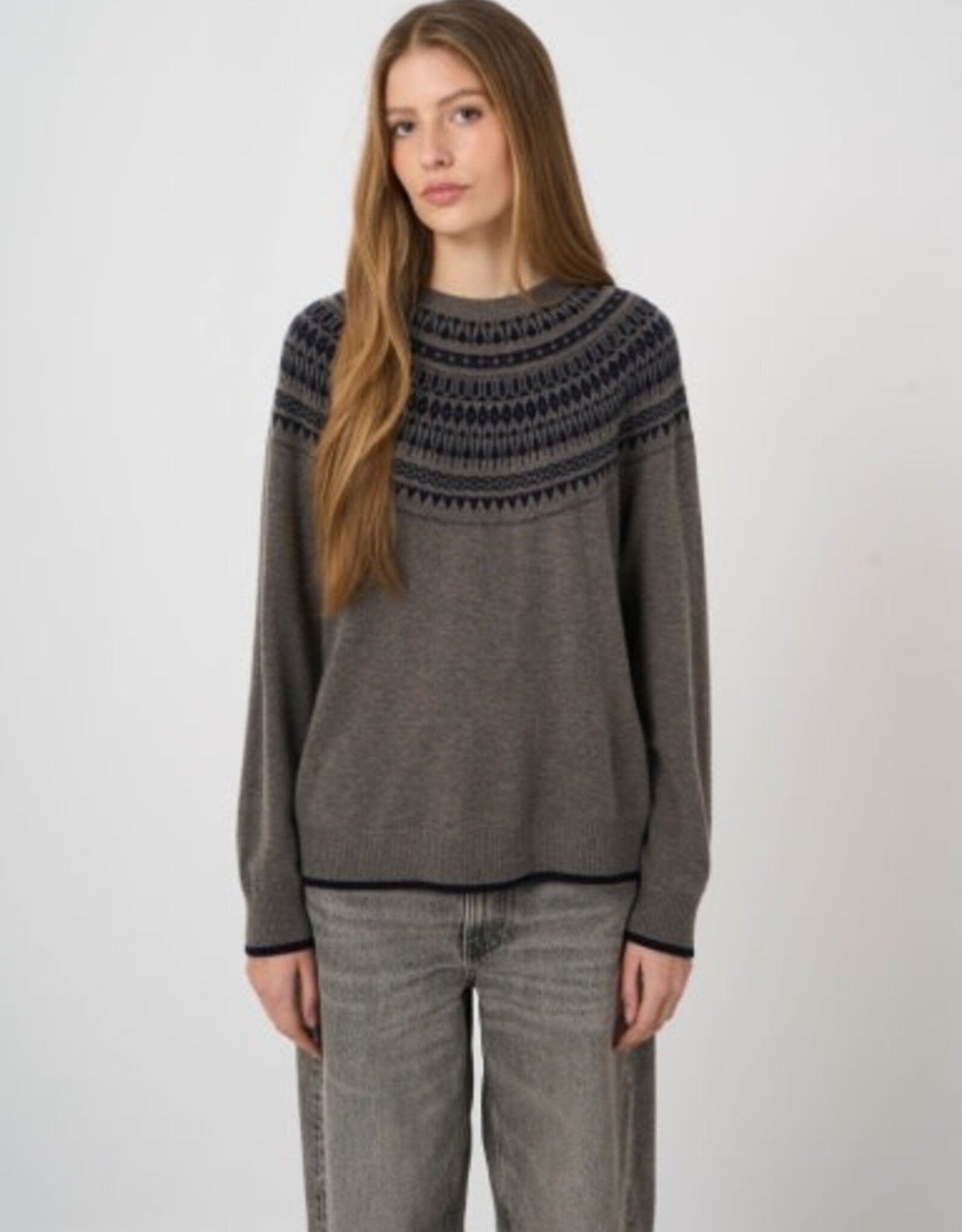 REPEAT CASHMERE Fair Isle Pullover