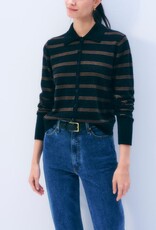 White + Warren Cashmere Striped Cardi 21467A
