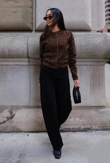 White + Warren Leopard Print Cardi