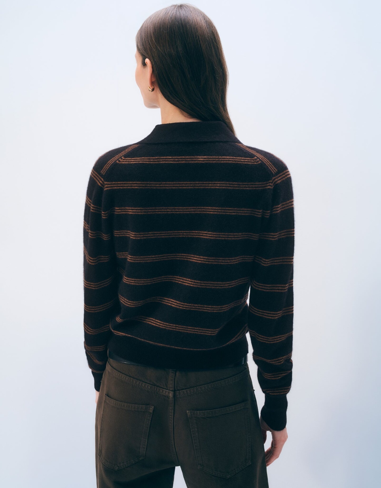 White + Warren Cashmere Striped Cardi 21467A