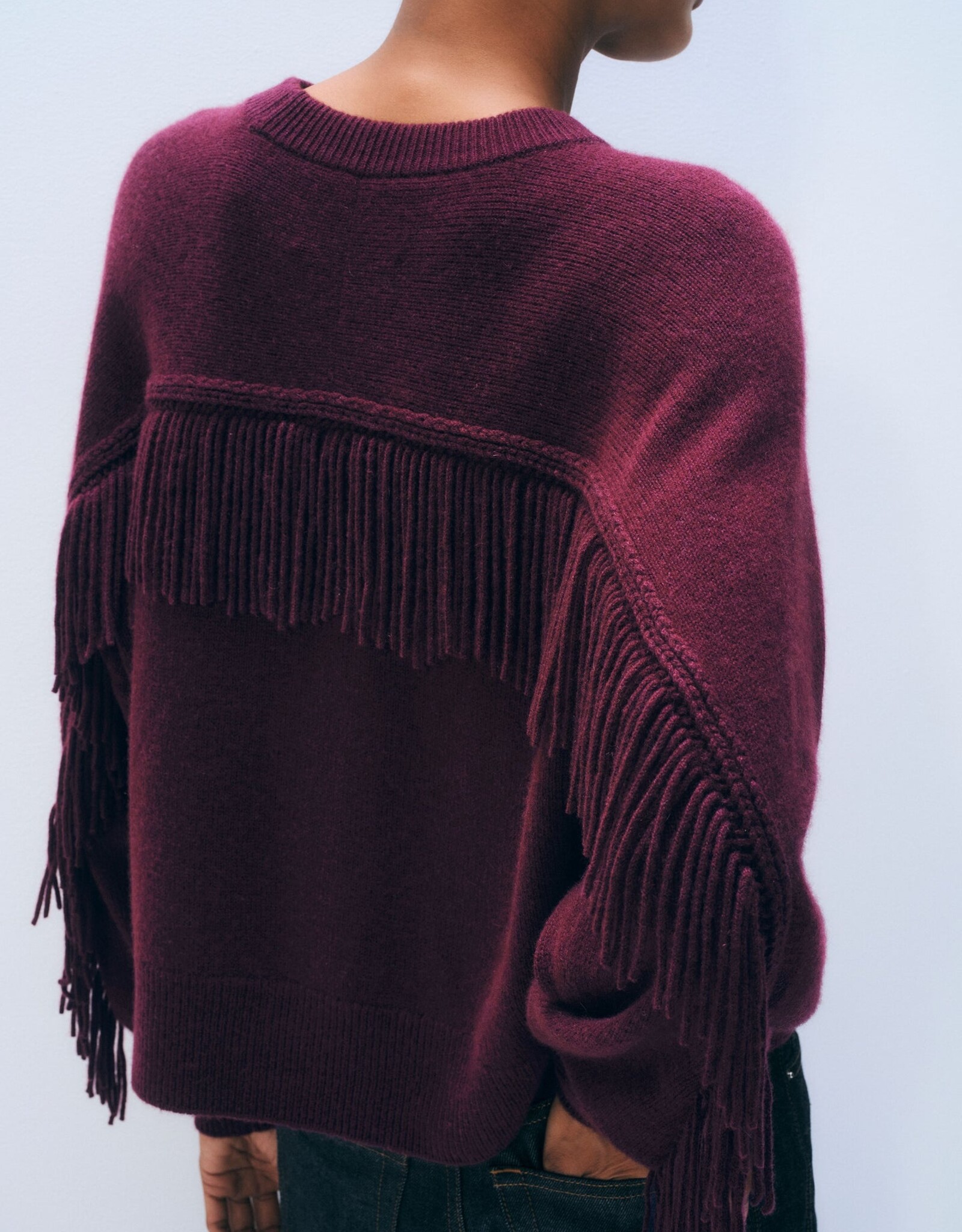 White + Warren Luxe Fringe Crew