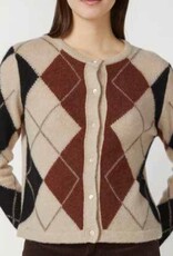 Kokun KS7098 argyle cash cardi