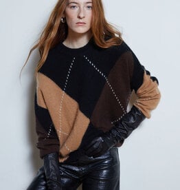 Autumn Cashmere Argyle Oversized Crewneck