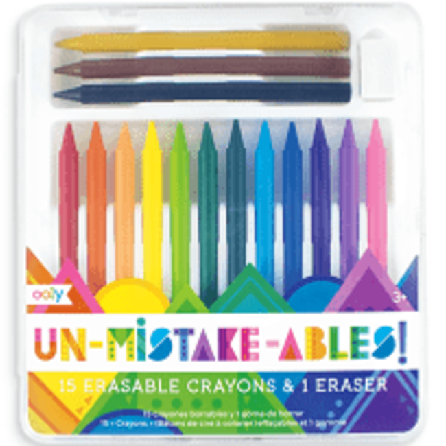 UnMistakeAbles 15 Erasable Crayons + Eraser