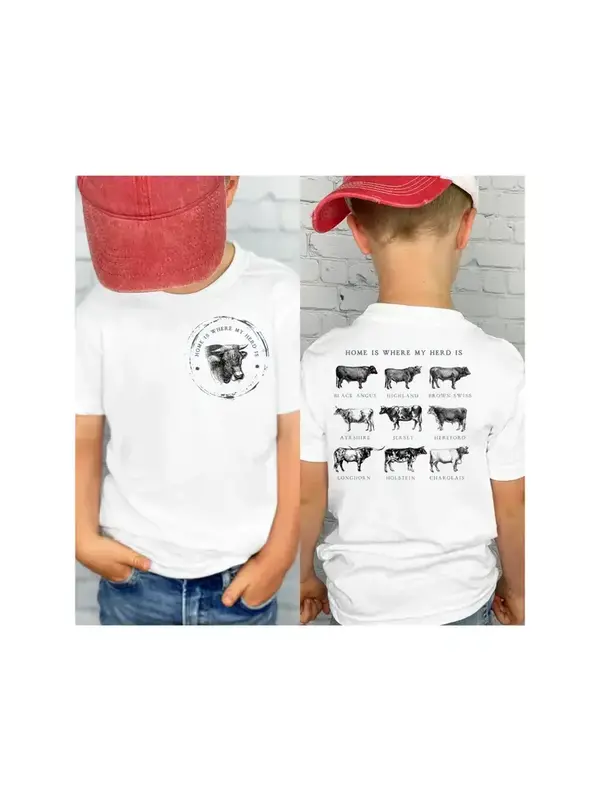 4 Little Hearts Home Is Where My Herd Is Tee