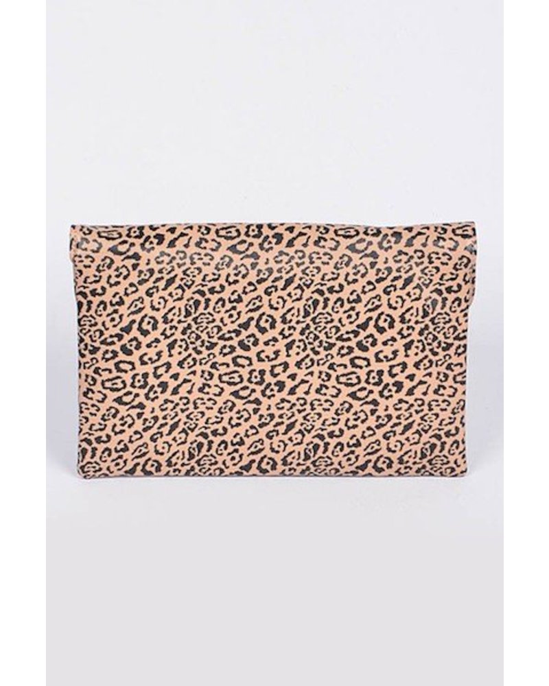 leopard print envelope clutch