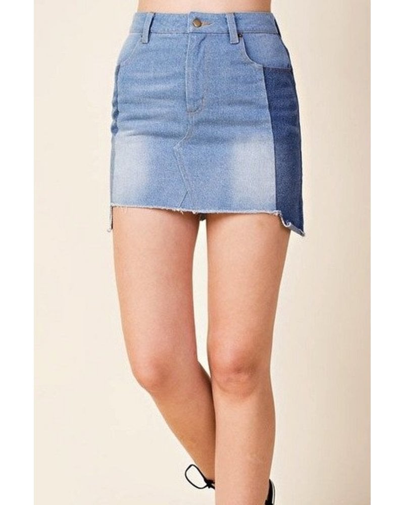 peach denim skirt