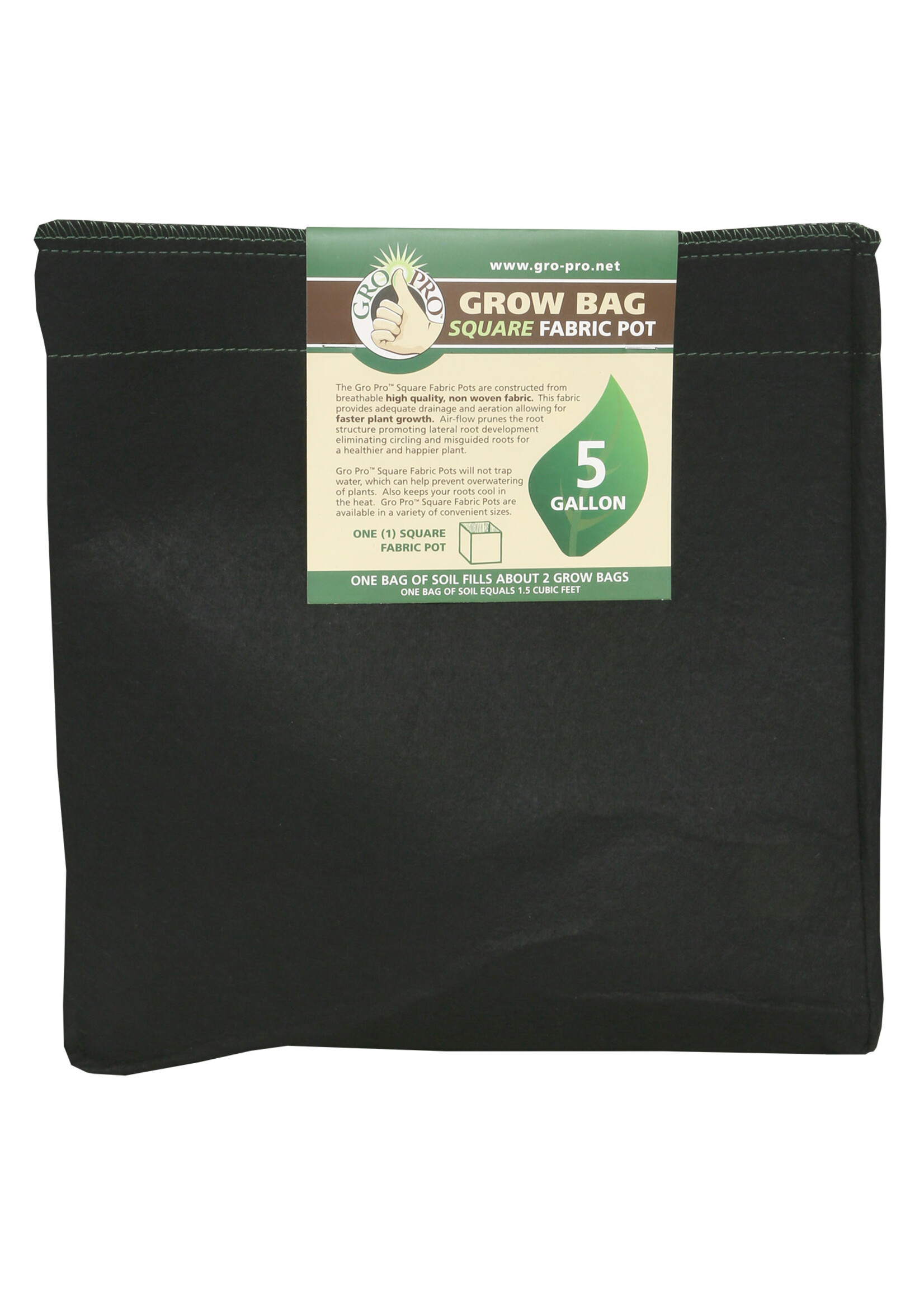 Gro Pro Gro Pro Square Fabric Pot 5 Gallon