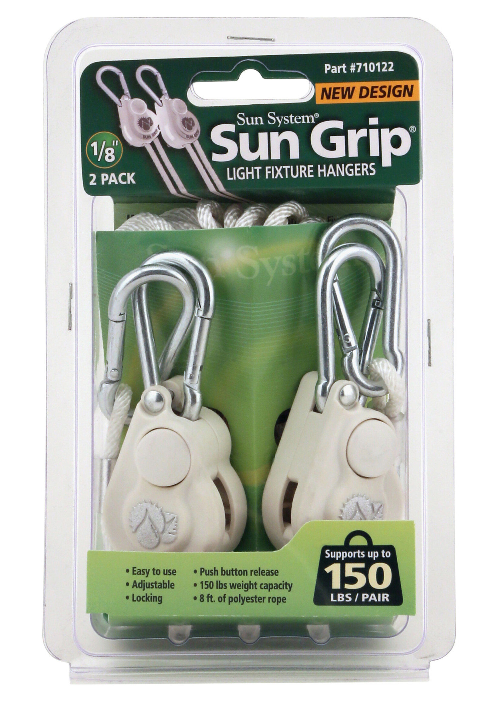 Sun Grip Sun Grip Push Button Light Hanger 1/8 in White -1/Pair (12/Cs)