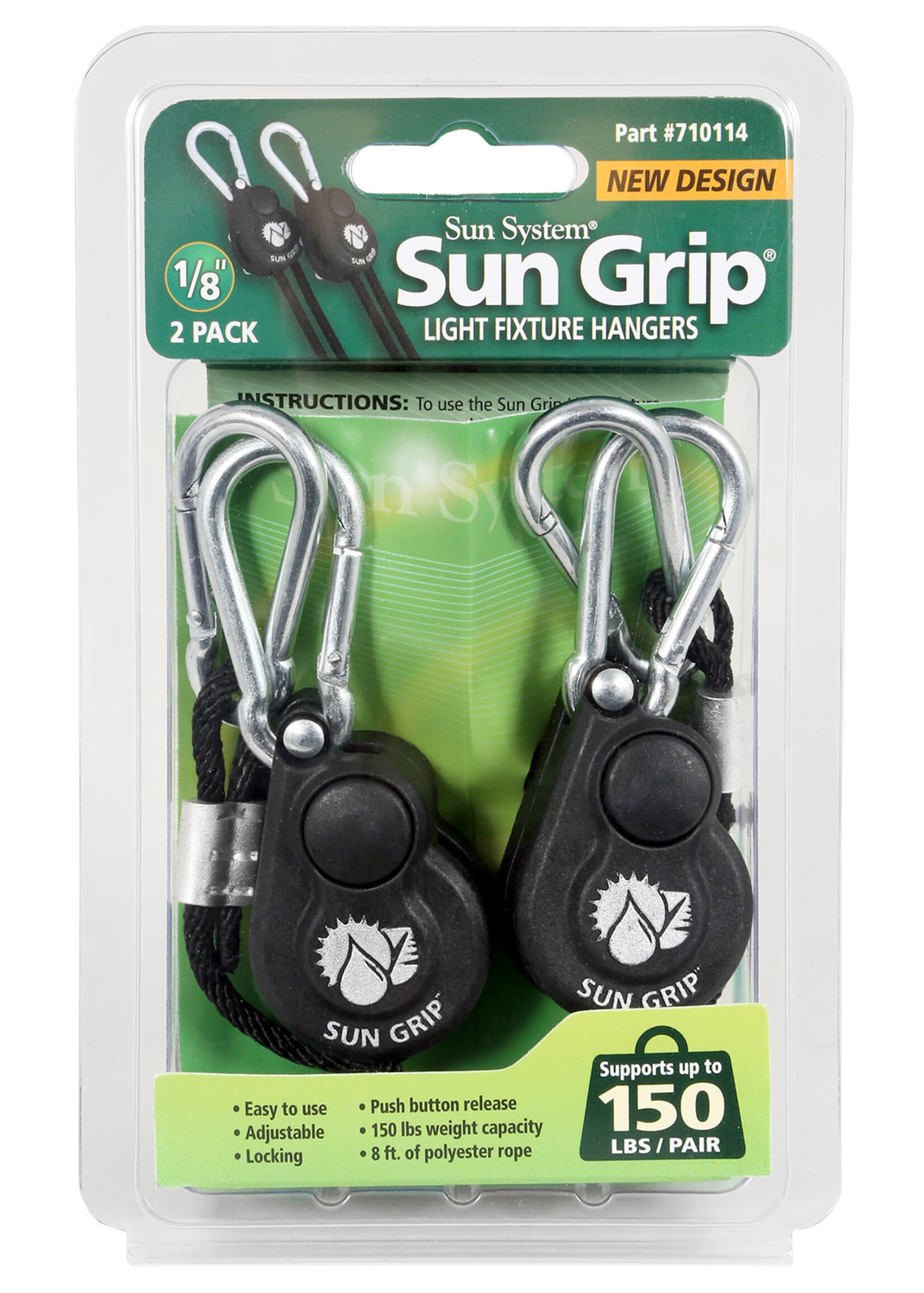 Sun Grip Sun Grip Push Button Light Hanger 1/8 in - 1/Pair (12/Cs)