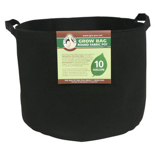 Gro Pro Gro Pro Premium Round Fabric Pot w/ Handles 10 Gallon - Black (70/Cs)