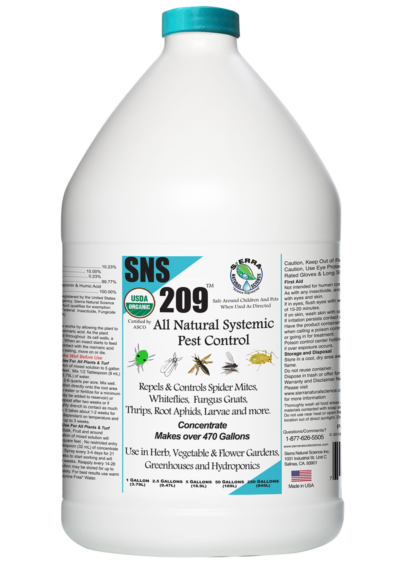 Sierra Natural Sciences SNS 209 Systemic Pest Control Conc. Gallon (4/Cs)