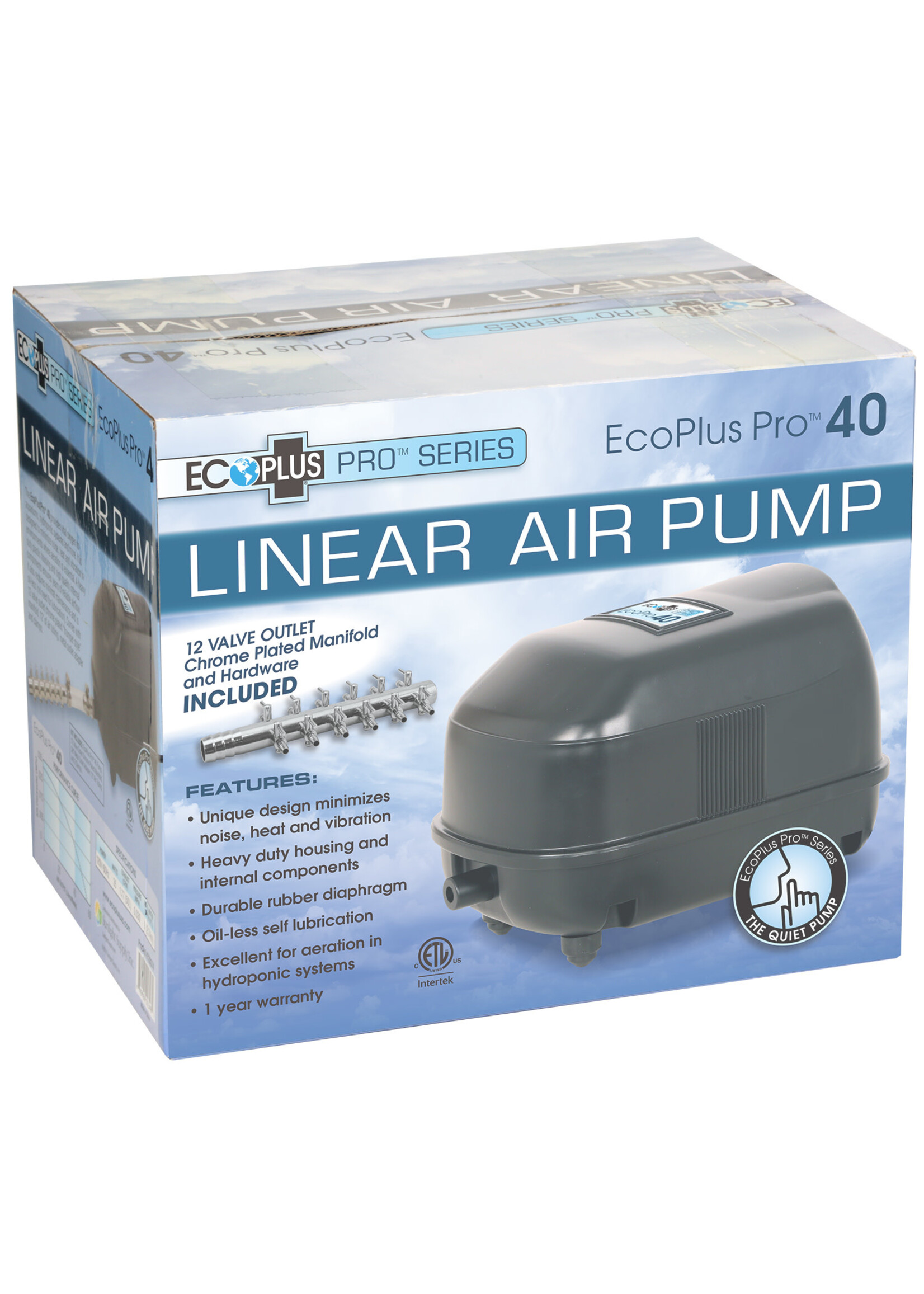 Eco Plus EcoPlus Pro 40 Linear Air Pump 800 GPH (4/Cs)