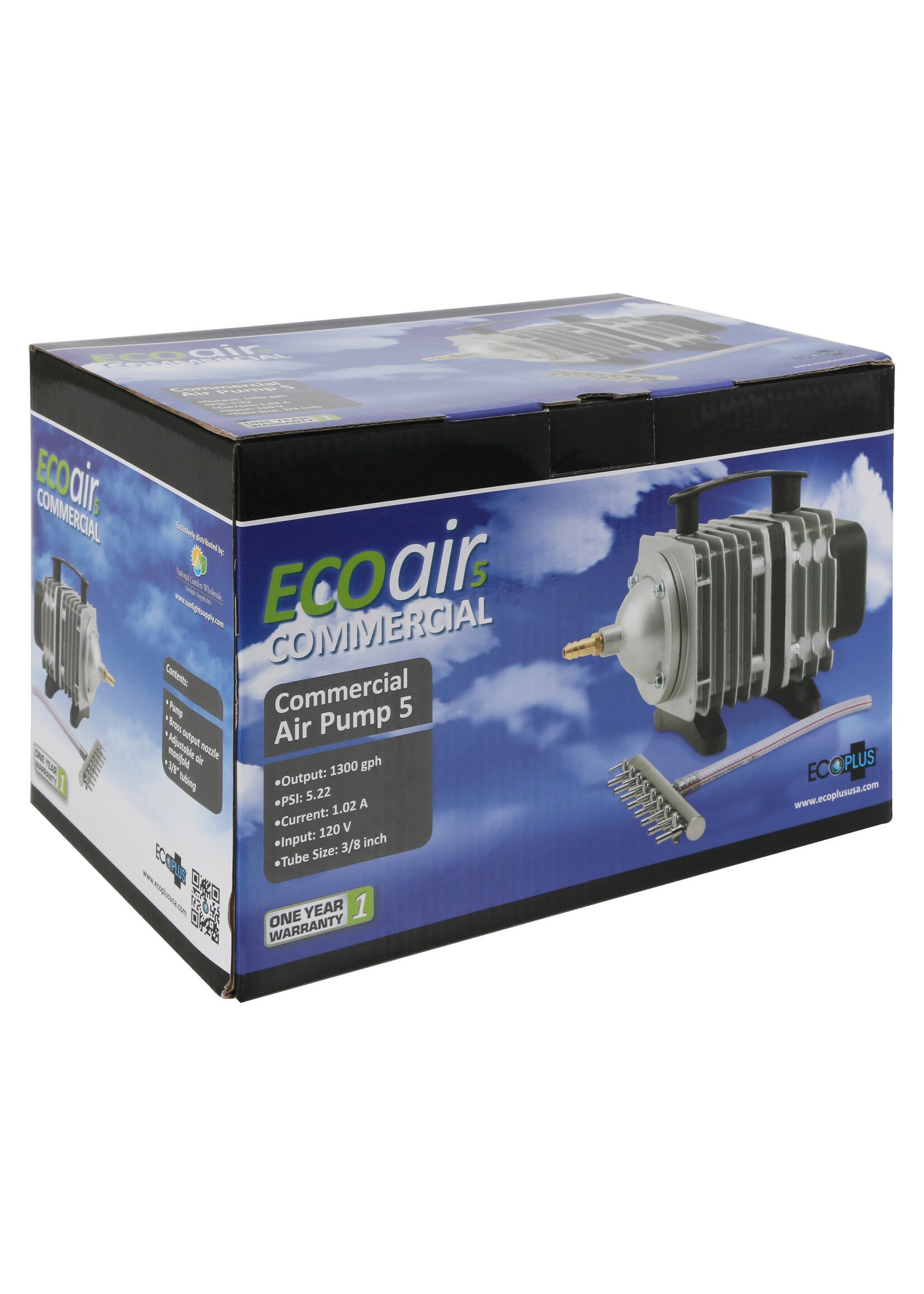 Eco Plus EcoPlus Commercial Air 5 - 80 Watt Single Outlet 1300 GPH (6/Cs)