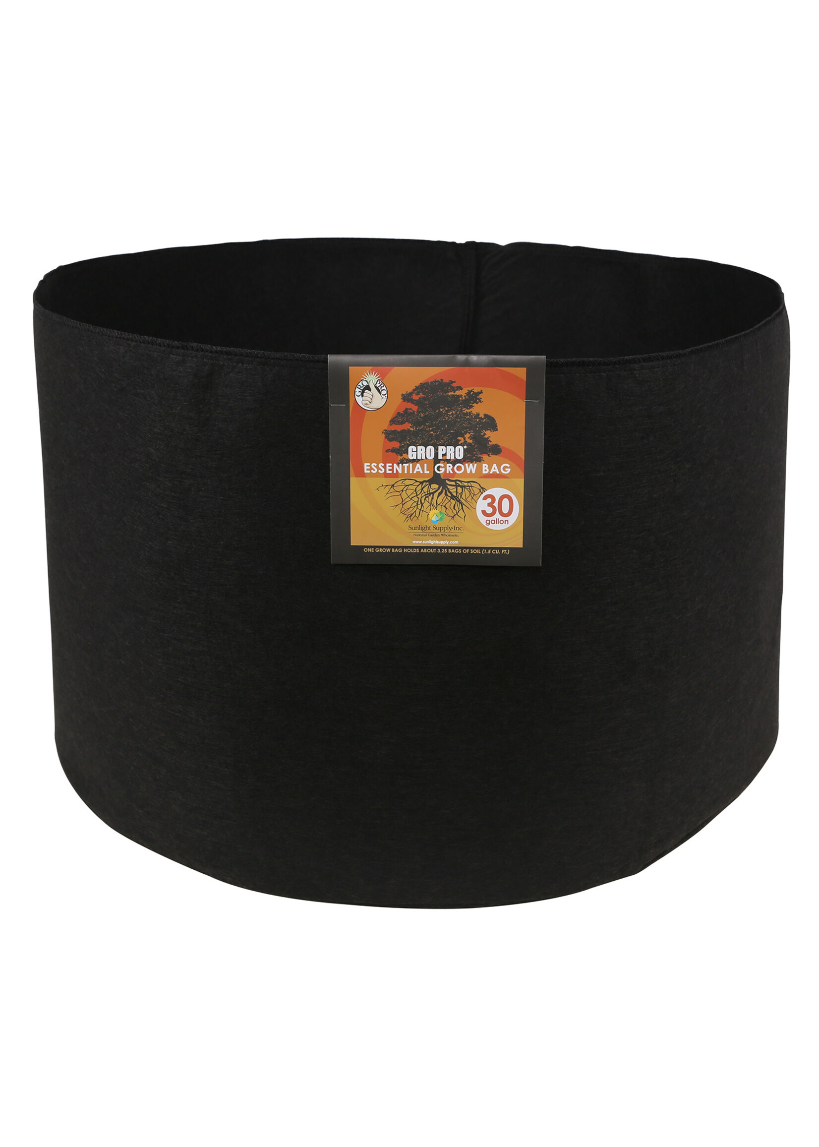 Gro Pro Gro Pro Essential Round Fabric Pot - Black