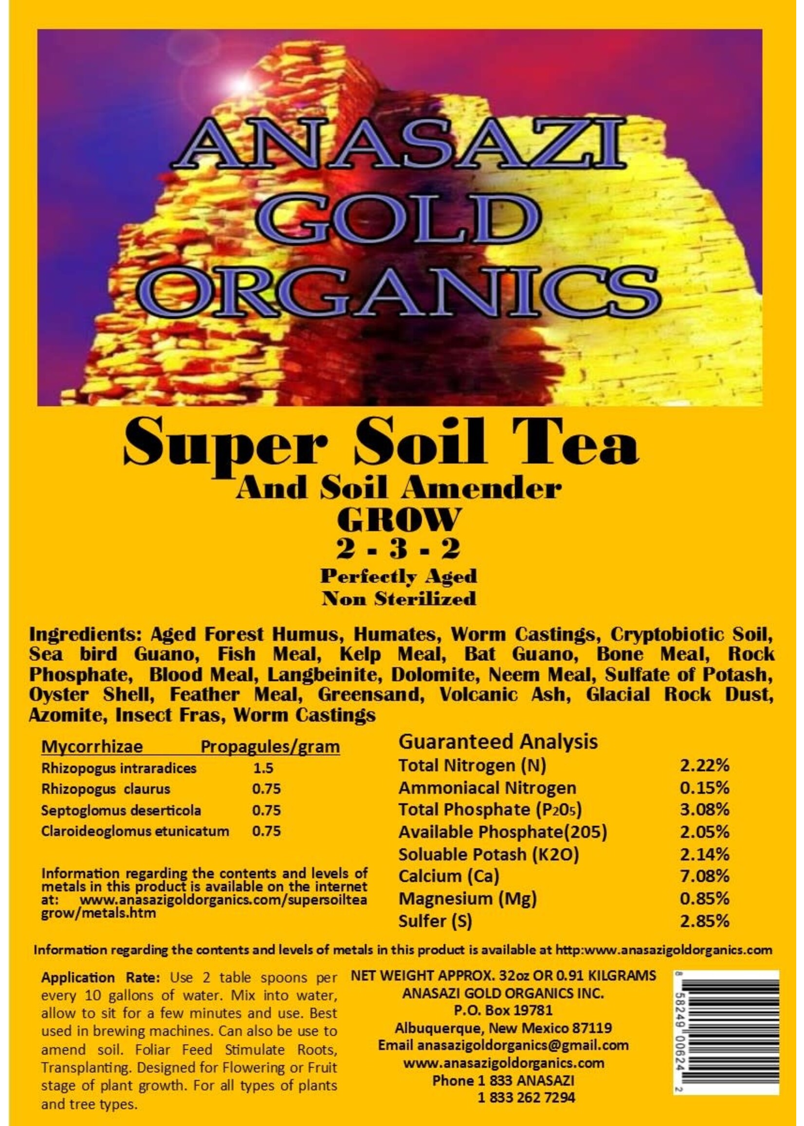 Anasazi Gold Anasazi Gold SOIL TEA AND AMENDMENT  GROW 2LB