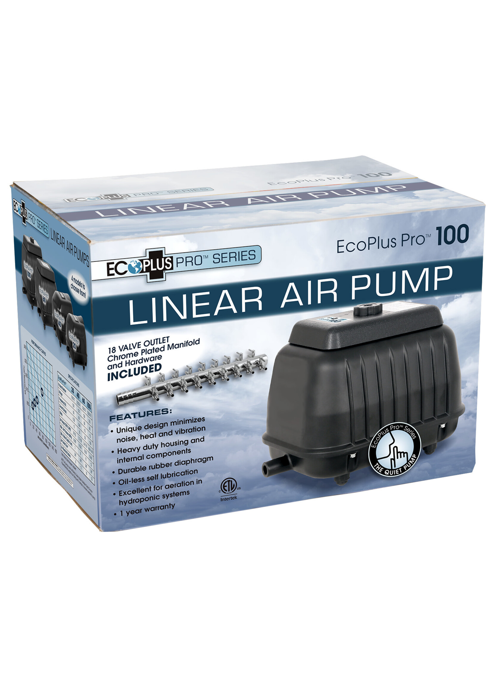 Eco Plus EcoPlus Pro 100 Linear Air Pump 2200 GPH (2/Cs)