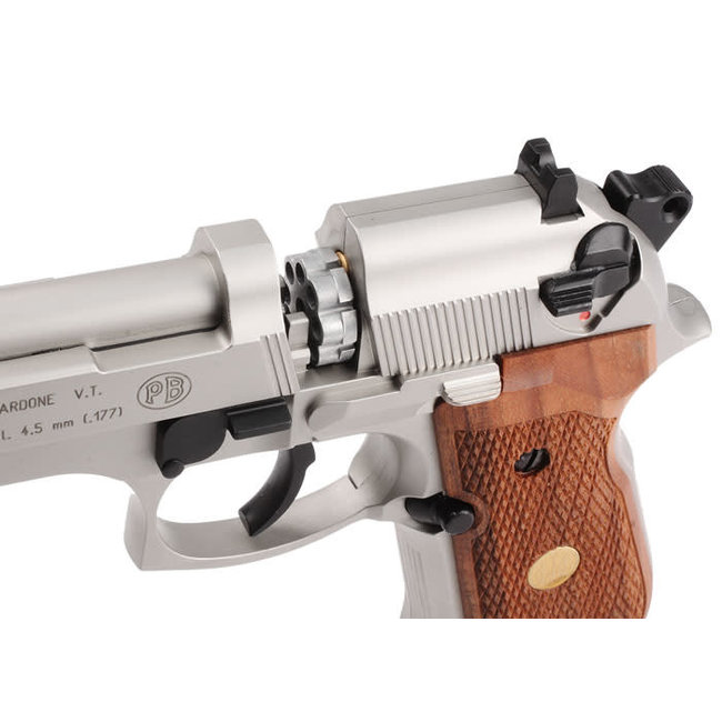 Beretta M92FS Nickel w/ Wood Grips