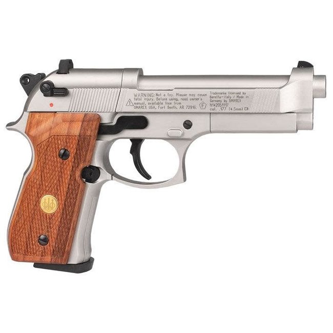 Beretta M92FS Nickel w/ Wood Grips