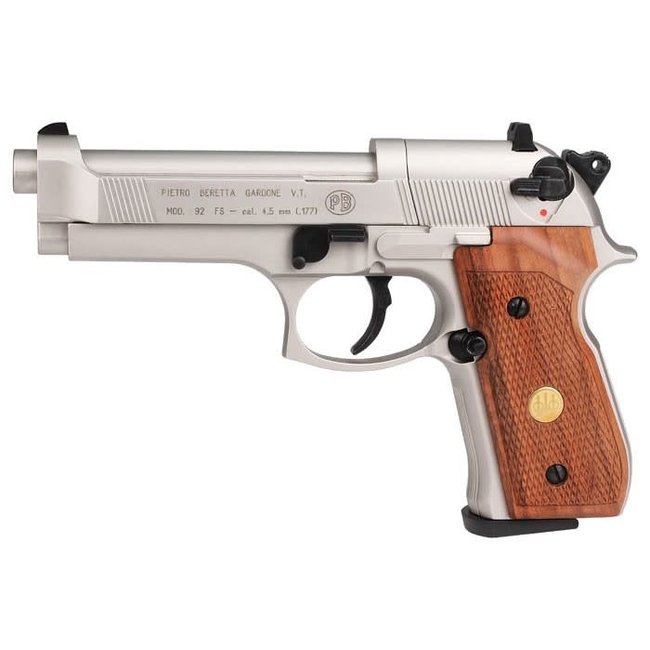 Beretta M92FS Nickel w/ Wood Grips