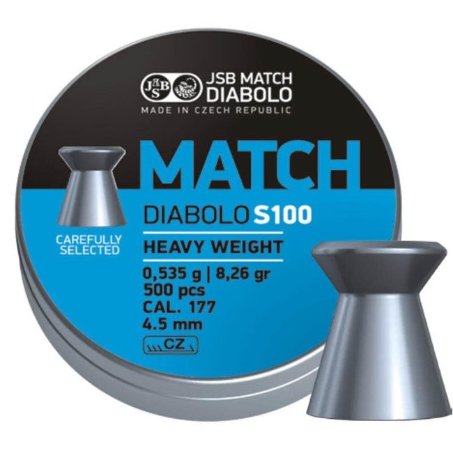 JSB Match Diabolo JSB Blue Match Diabolo S100 Heavyweight .177 Cal, 8.26gr, 4.50mm