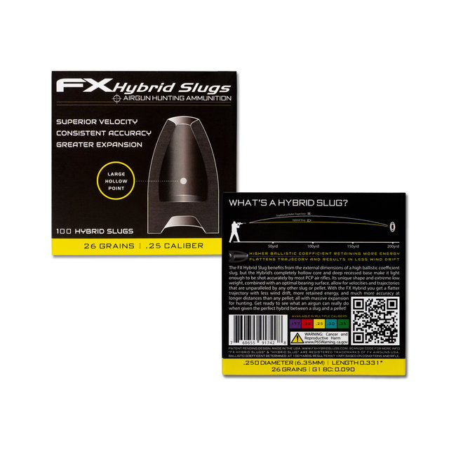 FX Airguns FX Hybrid Slugs .25 Cal - 26gr - 100ct