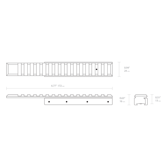 Hawke 11mm to Weaver/Picatinny Adapter - 1 Piece 6.77"
