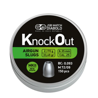 JSB Match Diabolo JSB KO Slugs MKII - .250 - 33.49gr JSB Match Diabolo JSB KO Slugs MKII - .250 - 33.49gr