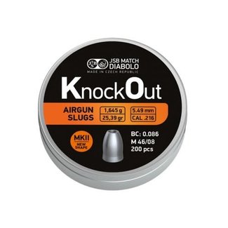 JSB Match Diabolo JSB KO Slugs MKII - .216 - 25.39gr JSB Match Diabolo JSB KO Slugs MKII - .216 - 25.39gr