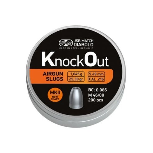 JSB Match Diabolo Knockout Slugs MK2 .216 - 25.39gr - 200ct