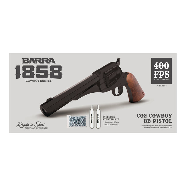Barra 1858 CO2 BB Revolver Kit - Black