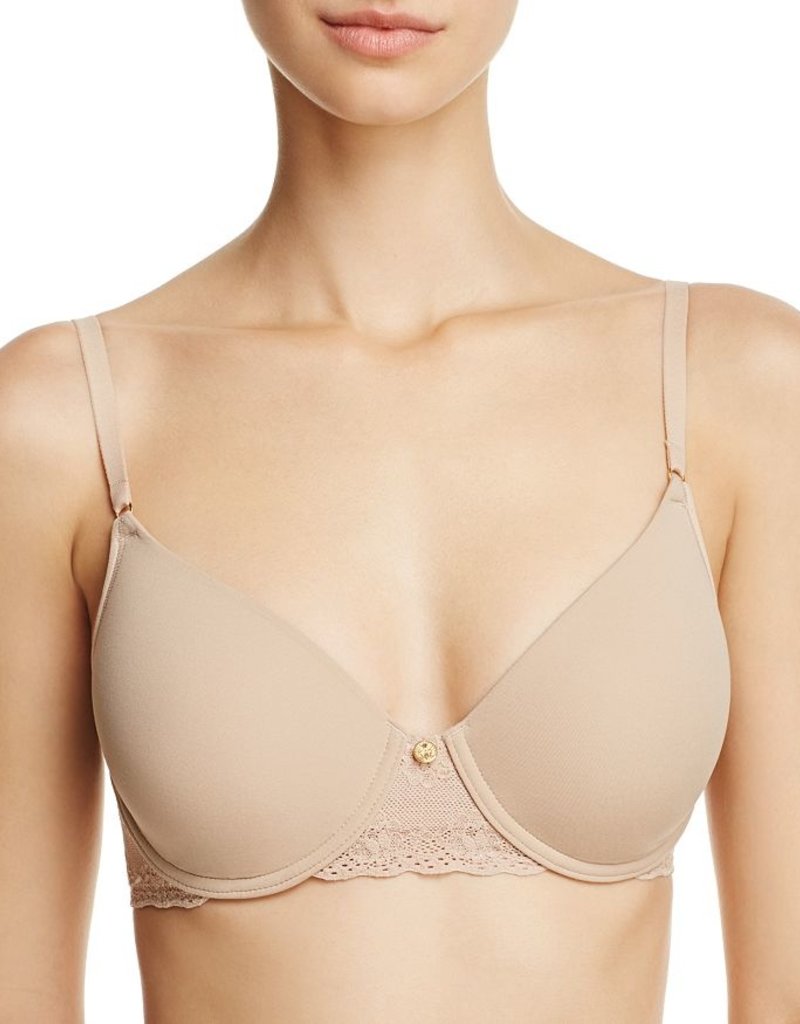 Natori Reggiseno Con Ferretto Bliss Perfection Contour – Nero, 36DD, Morbido E Invisibile Sotto I Vestiti