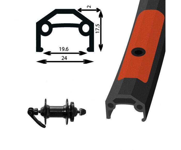 Roue avant vélo hybride