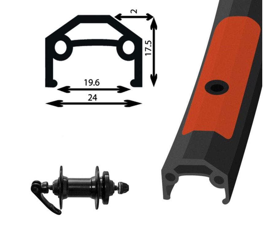 Roue avant vélo hybride