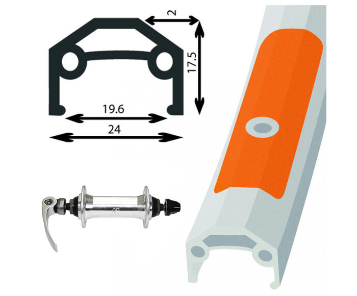 Roue avant vélo hybride