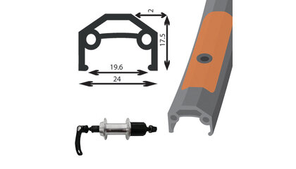 Roue arrière vélo Hybride