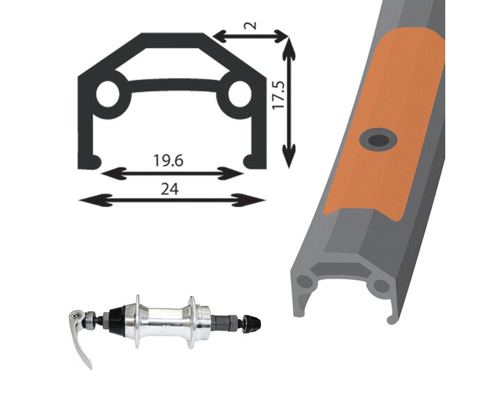 Roue arrière vélo Hybride